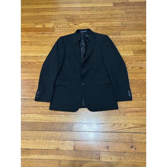 Tommy Hilfiger Mens Blazer Jacket Sz 38R Black Wool 2 Button Sport Coat - Picture 1 of 6